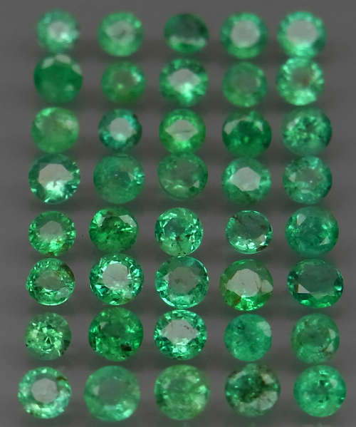 Green Columbian Emerald 1Pcs/0.076Ct.Round 2.5/2.7 mm.Natural