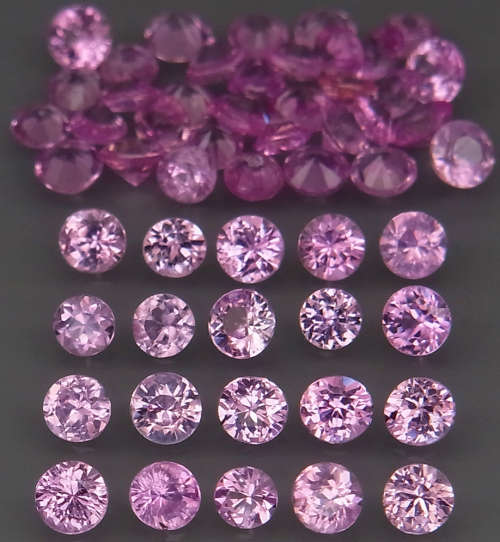 Pink Sapphire 0.073Ct Round Diamond Cut 1Pcs.2.2/2.5mm.Beautiful Color!