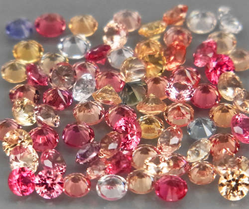 0.10Ct Sapphire Round Diamond Cut 2.2 mm.Fancy Color Beautiful & Full Fire  2Pcs