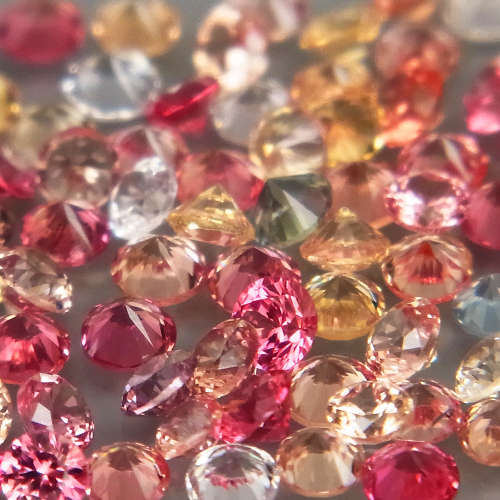 0.10Ct Sapphire Round Diamond Cut 2.2 mm.Fancy Color Beautiful & Full Fire  2Pcs