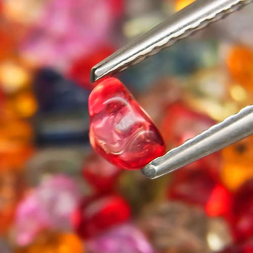 Fancy Color Sapphire 0.34Ct  Unshape Cabochon 3.5x2.5-5.5x3mm.Ravishing!