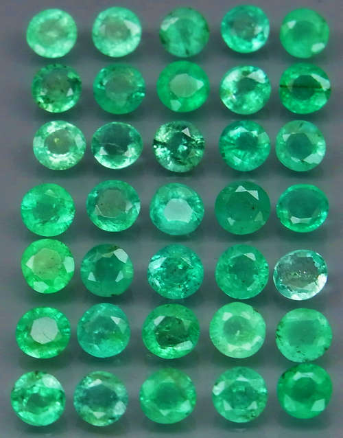 Green Columbian Emerald 0.17Ct.Round 3.7 mm.Natural