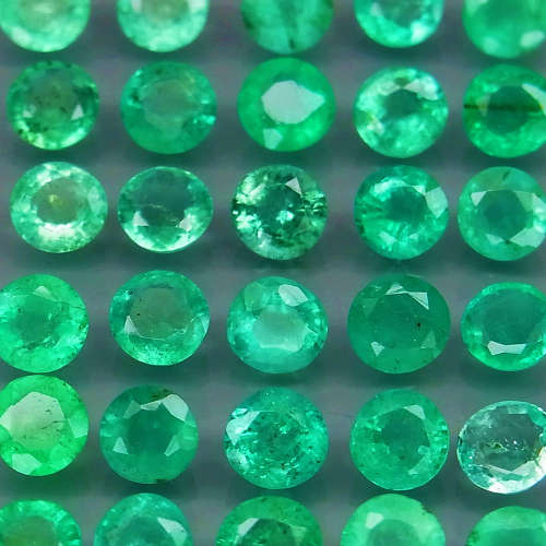 Green Columbian Emerald 0.17Ct.Round 3.7 mm.Natural