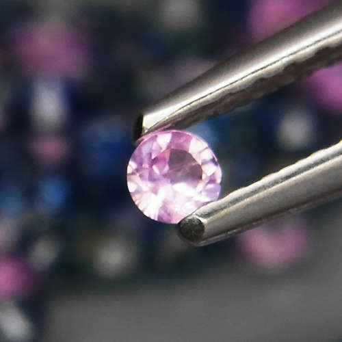 0.050Ct Sapphire Round Diamond Cut 2.1 mm.Pink and Blue Colour