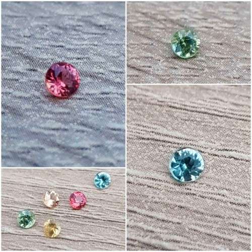 Sapphire 0.18Cts Round Diamond Cut 3.3 mm.Fancy Color Beautiful & Full Fire