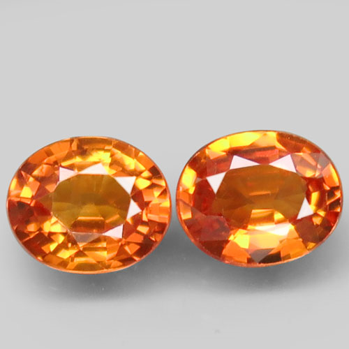 1.04Ct.Orange Sapphire Oval Shape **Pair**Facet Songea, Africa