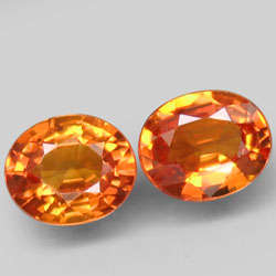 1.04Ct.Orange Sapphire Oval Shape **Pair**Facet Songea, Africa