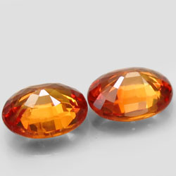 1.04Ct.Orange Sapphire Oval Shape **Pair**Facet Songea, Africa