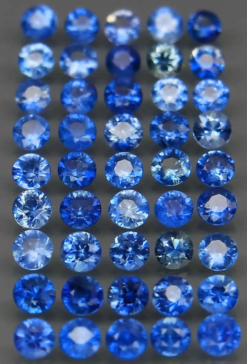 Cornflower Blue Sapphire 0.08Ct Round Diamond Cut 2.7 mm.Heated Only!