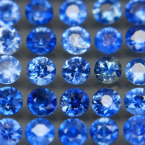 Cornflower Blue Sapphire 0.08Ct Round Diamond Cut 2.7 mm.Heated Only!