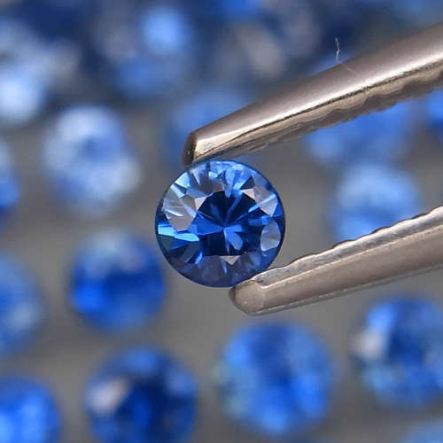 Cornflower Blue Sapphire 0.08Ct Round Diamond Cut 2-2.7 mm.Heated Only!