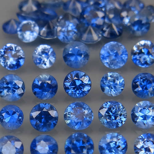 Cornflower Blue Sapphire 0.08Ct Round Diamond Cut 2-2.7 mm.Heated Only!