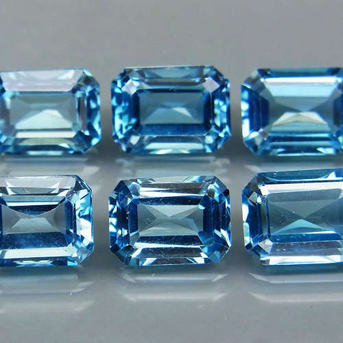 0.72Ct Swiss Blue Topaz Emerald Cut Ravishing Color!