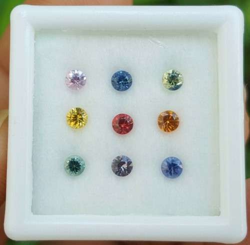 Sapphire Round 1.00cts 2.8mm 9 Pieces  Songea, Africa Beautiful! Fancy Color