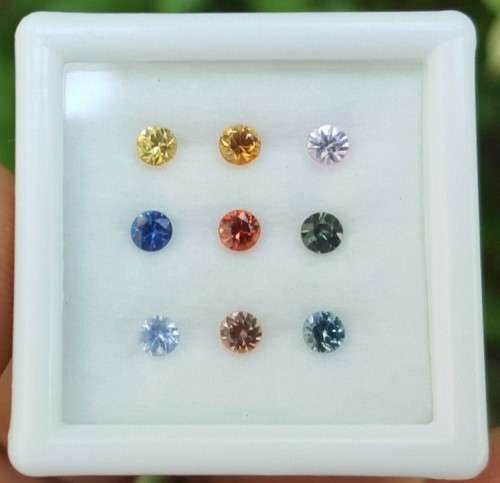 Sapphire Round 1.00cts 2.8mm 9 Pieces  Songea, Africa Beautiful! Fancy Color
