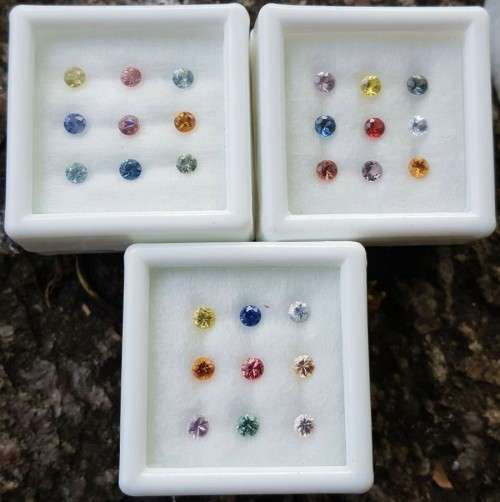 Sapphire Round 1.00cts 2.8mm 9 Pieces  Songea, Africa Beautiful! Fancy Color