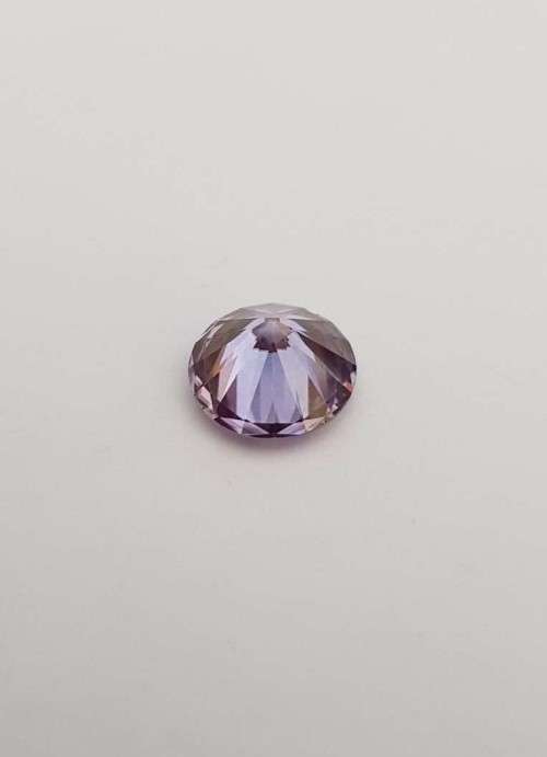 2.97Cts MOISSANITE VIVID PINKINSH STEEL BLUE ROUND CUT VVS1