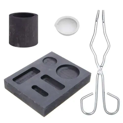 4pcs Graphite Crucible Set, Ingot Mold Set - Graphite Casting Kit for Non-Ferrous Metal,Gold
