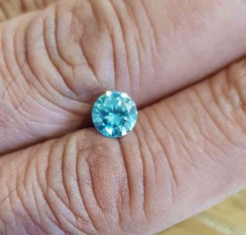 1.21ct S VVS1 Blue Round Excellent Cut Loose Moissanite