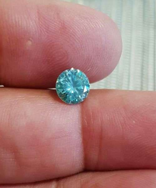 1.21ct S VVS1 Blue Round Excellent Cut Loose Moissanite