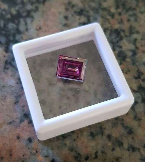 2.00Cts MOISSANITE VIVID PURPLISH PINK PRINCESS CUT VVS1