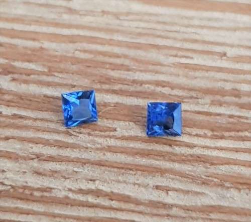 Princess Cut Cornflower Blue Sapphire 0.26Ct  2.7 mm.**Pair**