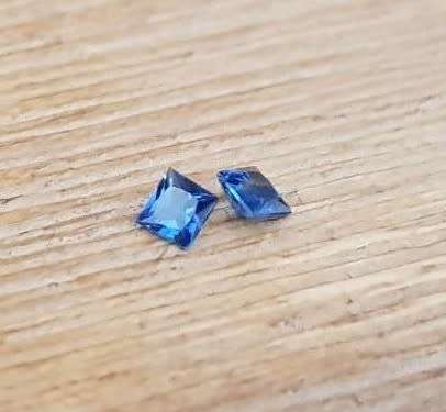 Princess Cut Cornflower Blue Sapphire 0.26Ct  2.7 mm.**Pair**