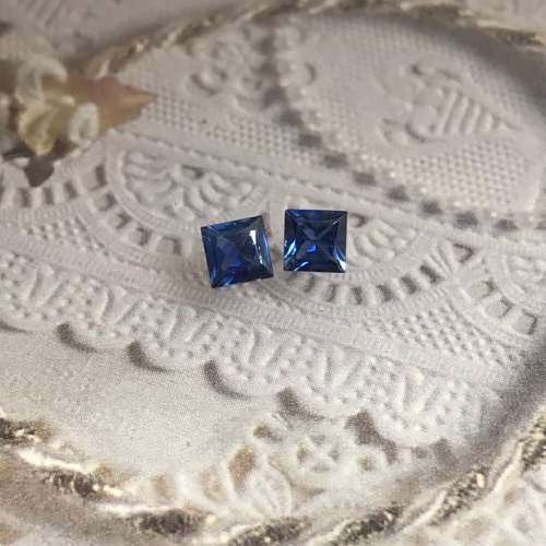 Princess Cut Cornflower Blue Sapphire 0.26Ct  2.7 mm.**Pair**