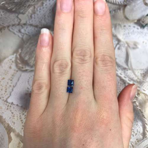 Princess Cut Cornflower Blue Sapphire 0.26Ct  2.7 mm.**Pair**