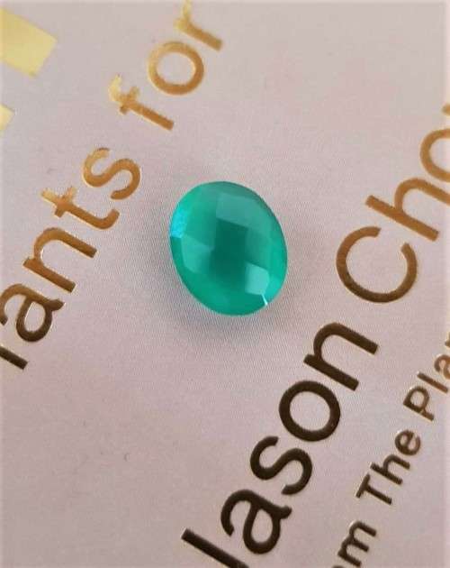 Green onyx 1.89 Cts Oval Checkerboard Brilliant gemstone  8x10mm