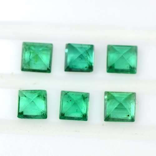 Green Columbian Emerald 1Pcs/0.045Ct. Square 2 mm. Natural