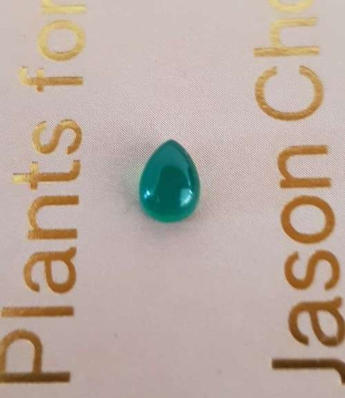 Oval cabochon Green Onyx 2.43 Cts Brilliant gemstone 3 Pieces 5x7mm