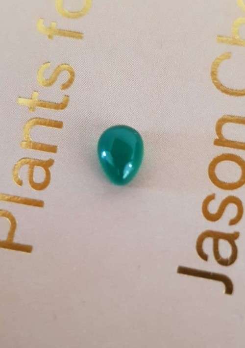 Oval cabochon Green Onyx 2.43 Cts Brilliant gemstone 3 Pieces 5x7mm