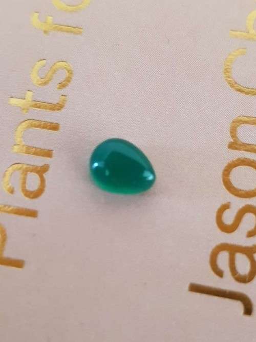Oval cabochon Green Onyx 2.43 Cts Brilliant gemstone 3 Pieces 5x7mm
