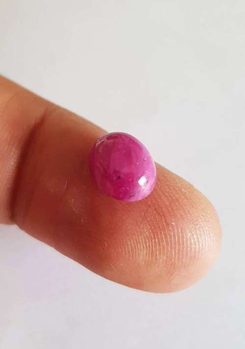 4.18Ct. Ruby Oval  Cabochon Pinkish Red Color