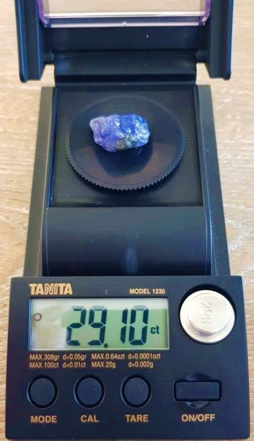 Tanzanite Rough 29.10cts  Purplish Blue 100% Natural