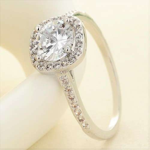 Anelli Donna rhodium plated engagement ring for women