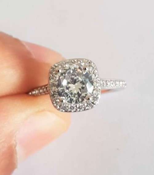 Anelli Donna rhodium plated engagement ring for women