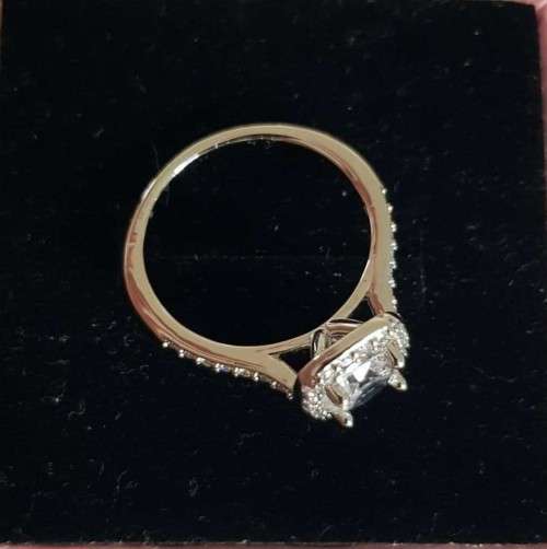 Anelli Donna rhodium plated engagement ring for women