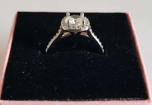 Anelli Donna rhodium plated engagement ring for women