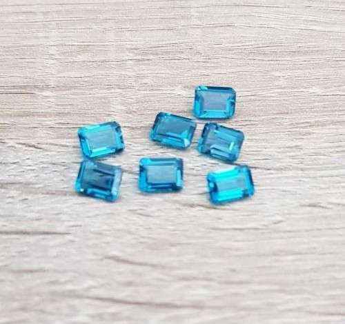 London Blue Topaz Brazil 1.30Cts Emerald Cut 7x5 mm. Ravishing Color!