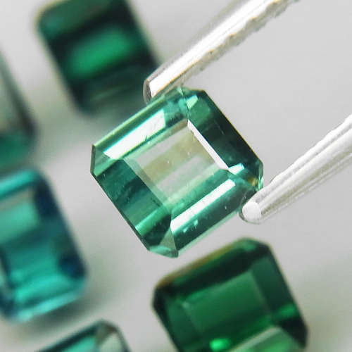 Blue Tourmaline  6Pcs/3.34Ct Emerald Cut 4.5x4-5x3.5mm.Natural
