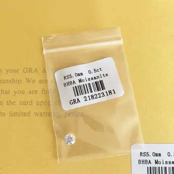 MOISSANITE ROUND 0.50Cts D/VVSI **Certified** BRILLIANT CUT