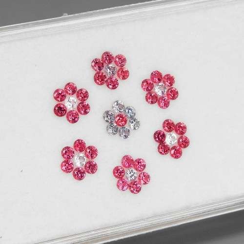 Spinel Fancy Color  49Pcs/1.91Ct Round Diamond Cut 2mm.Beautiful  Mae Sai