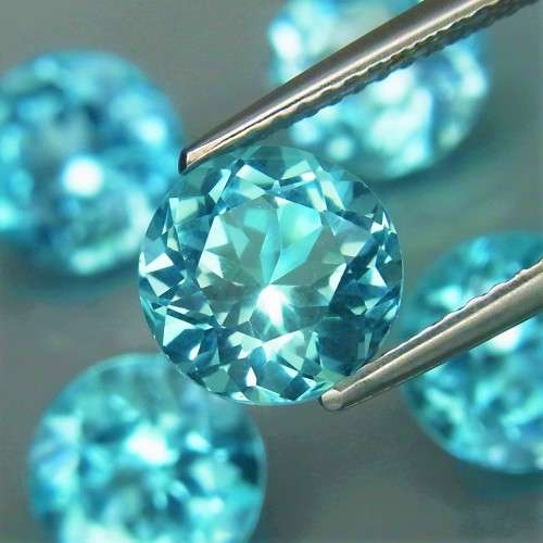 Baby Blue Topaz 2.37cts Round 8mm . Ravishing Color & Full Fire! Brazil