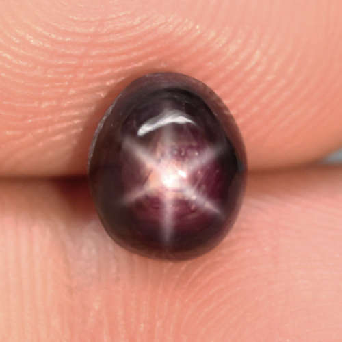 3.33Ct. Star Ruby Natural Oval Cabochon Purplish Red 6 Rays