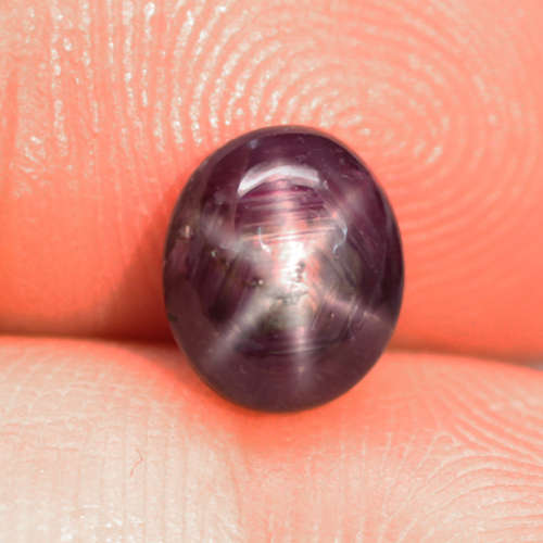 3.3Ct. Star Ruby Oval Cabochon Purplish Red 6 Rays Natural Amazing Madagascar