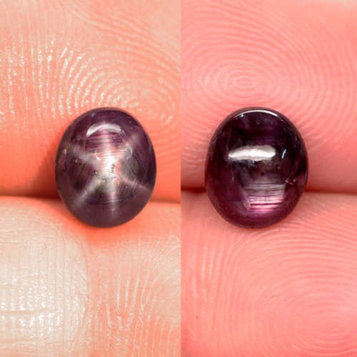 3.3Ct. Star Ruby Oval Cabochon Purplish Red 6 Rays Natural Amazing Madagascar