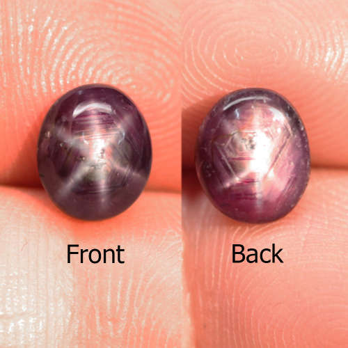 3.3Ct. Star Ruby Oval Cabochon Purplish Red 6 Rays Natural Amazing Madagascar