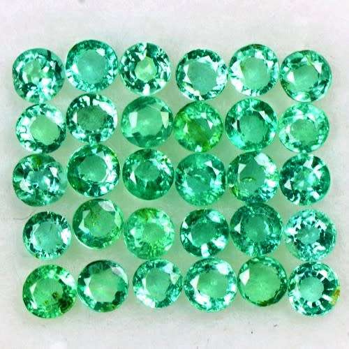 Green Columbian Emerald 1Pcs/0.05Ct.Round 2/2.5 mm.Natural